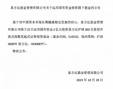 易方达宣布2亿元自购旗下沪深300ETF